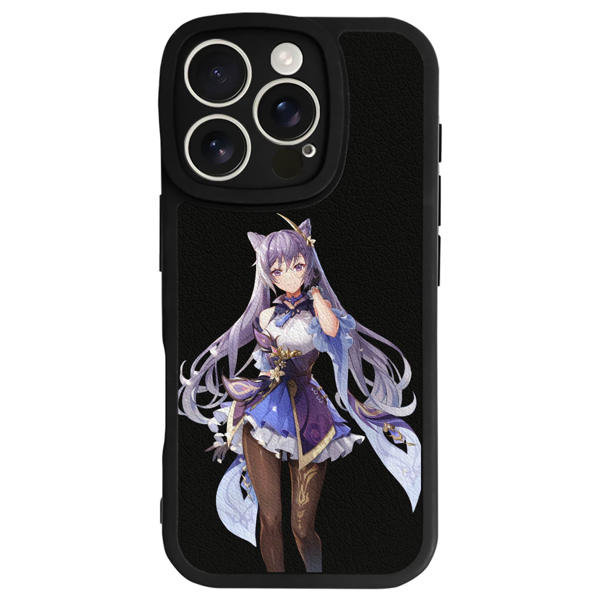げんし神 刻晴 こくせい genshin Kokusei 【iPhone 16シリーズ対応】シリコンスマホケース（レザー調） 材質：シリコン